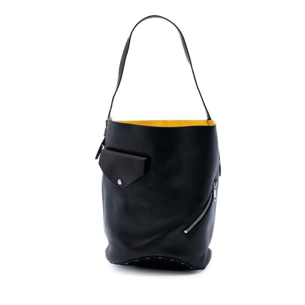 Celine Leather Biker Bucket Bag Black Leather Very good condition - Front View
