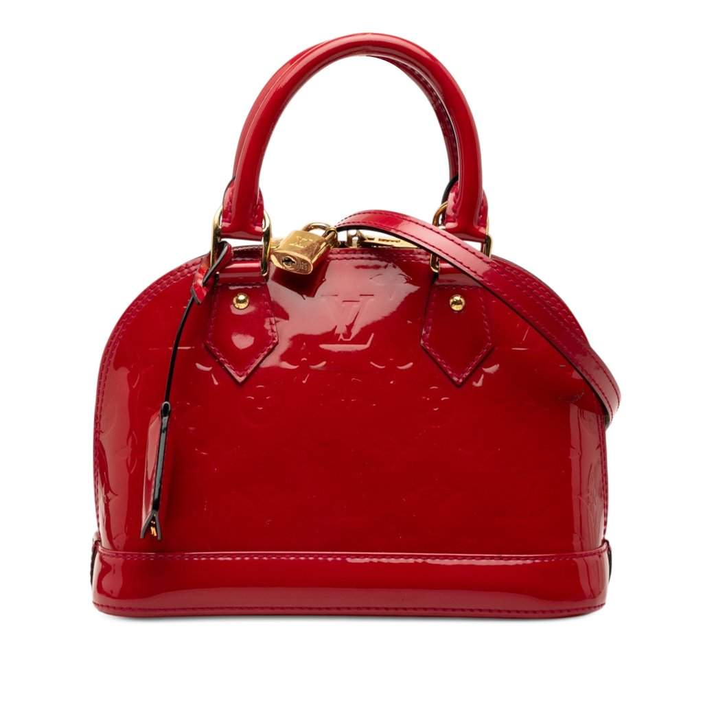 Louis Vuitton Monogram Vernis Alma BB Red Leather Very good condition - Front View