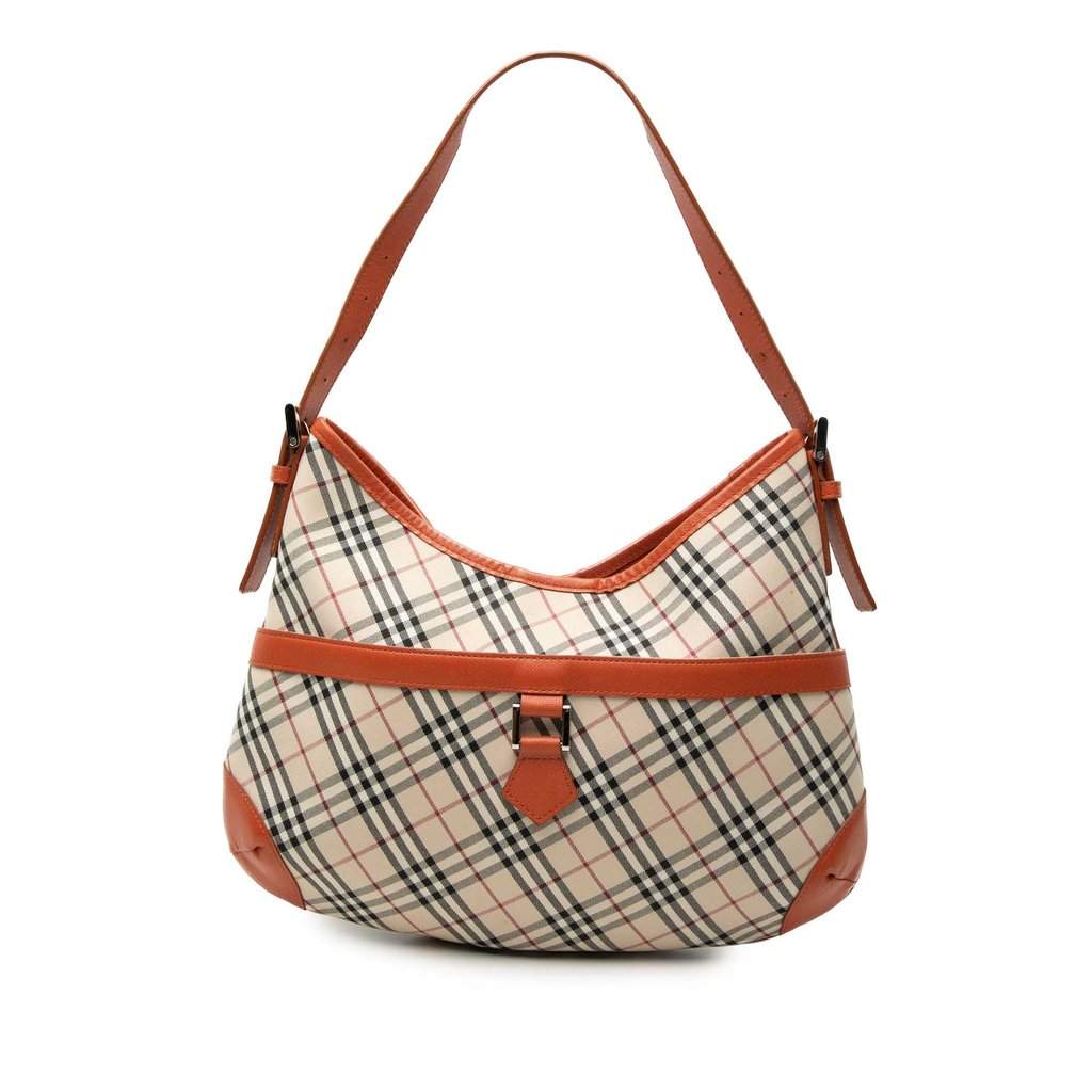 Burberry Nova Check Canvas Hobo Beige Very good - Front View
