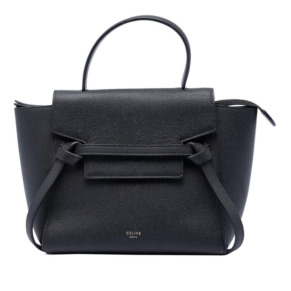 Celine Nano Grained Calfskin Belt Bag Black Leather Very good condition - Front View