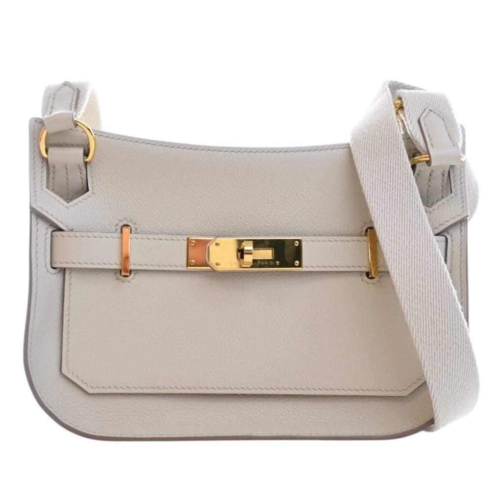 Hermès Mini Evercolor Jypsiere Silver Leather Very good condition - Front View