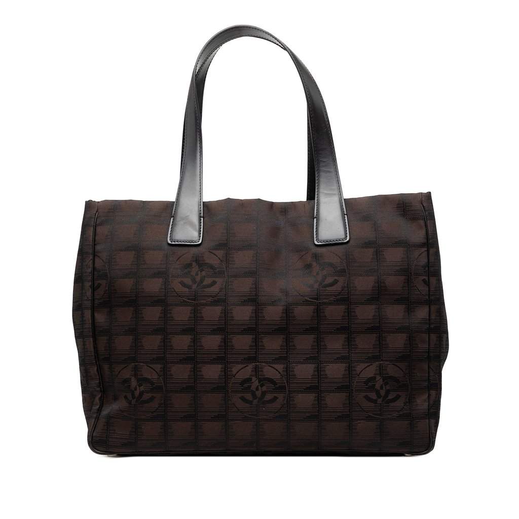 Chanel New Travel Line Nylon Tote Brown Very good condition - Front View