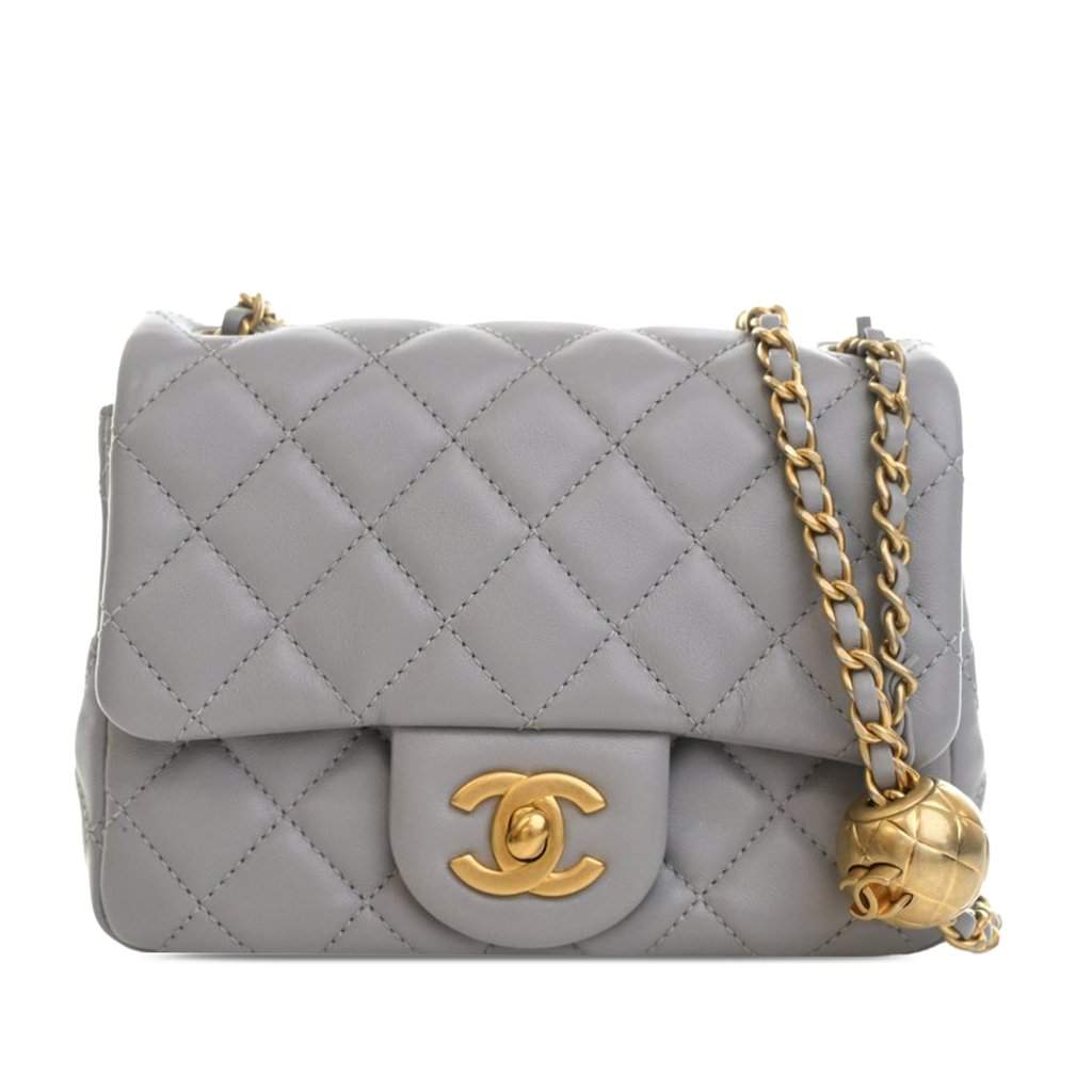 Chanel Mini Square Classic Lambskin Pearl Crush Single Flap Other Leather Very good condition - Front View