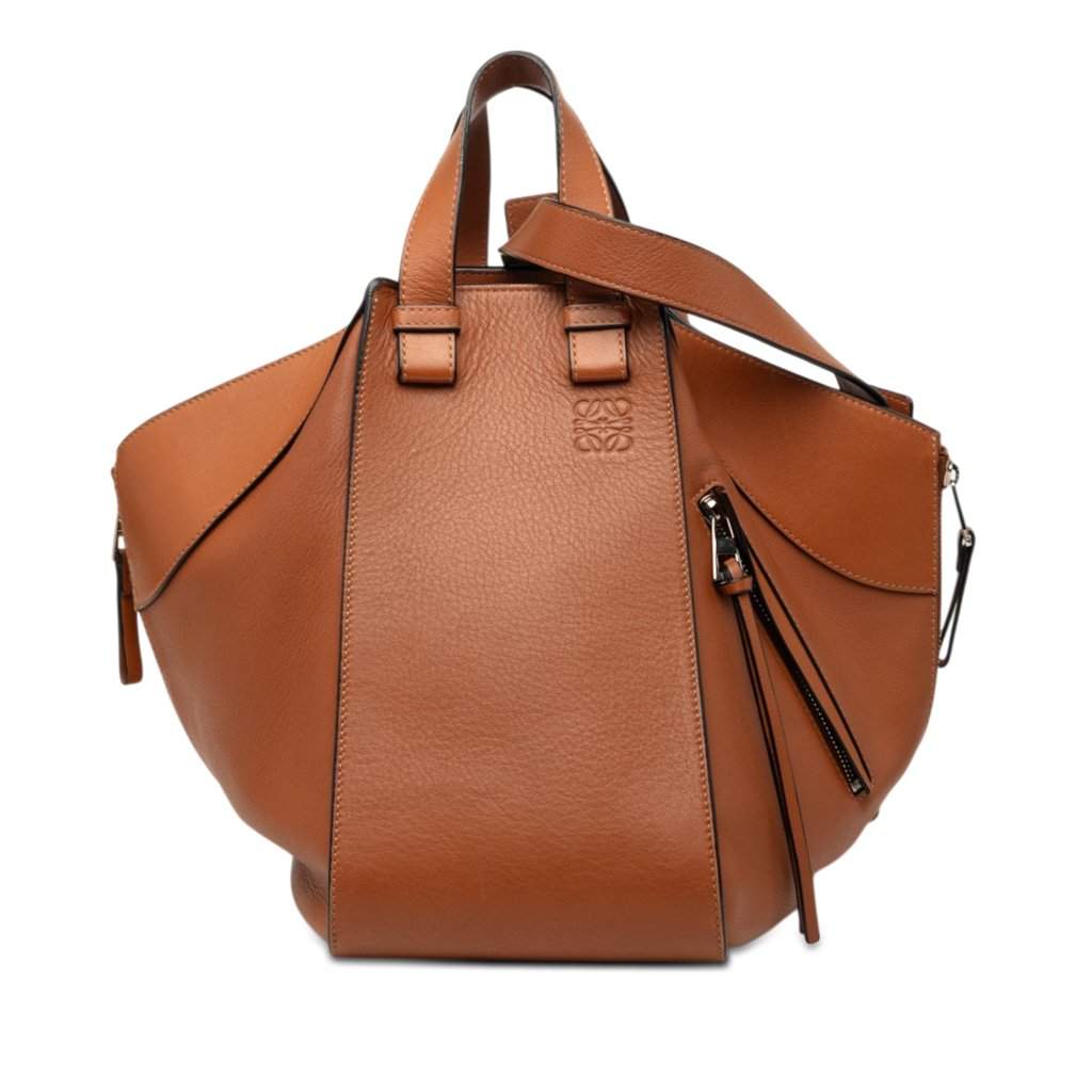 LOEWE Small Leather Hammock Satchel Brown Leather Very good - Front View