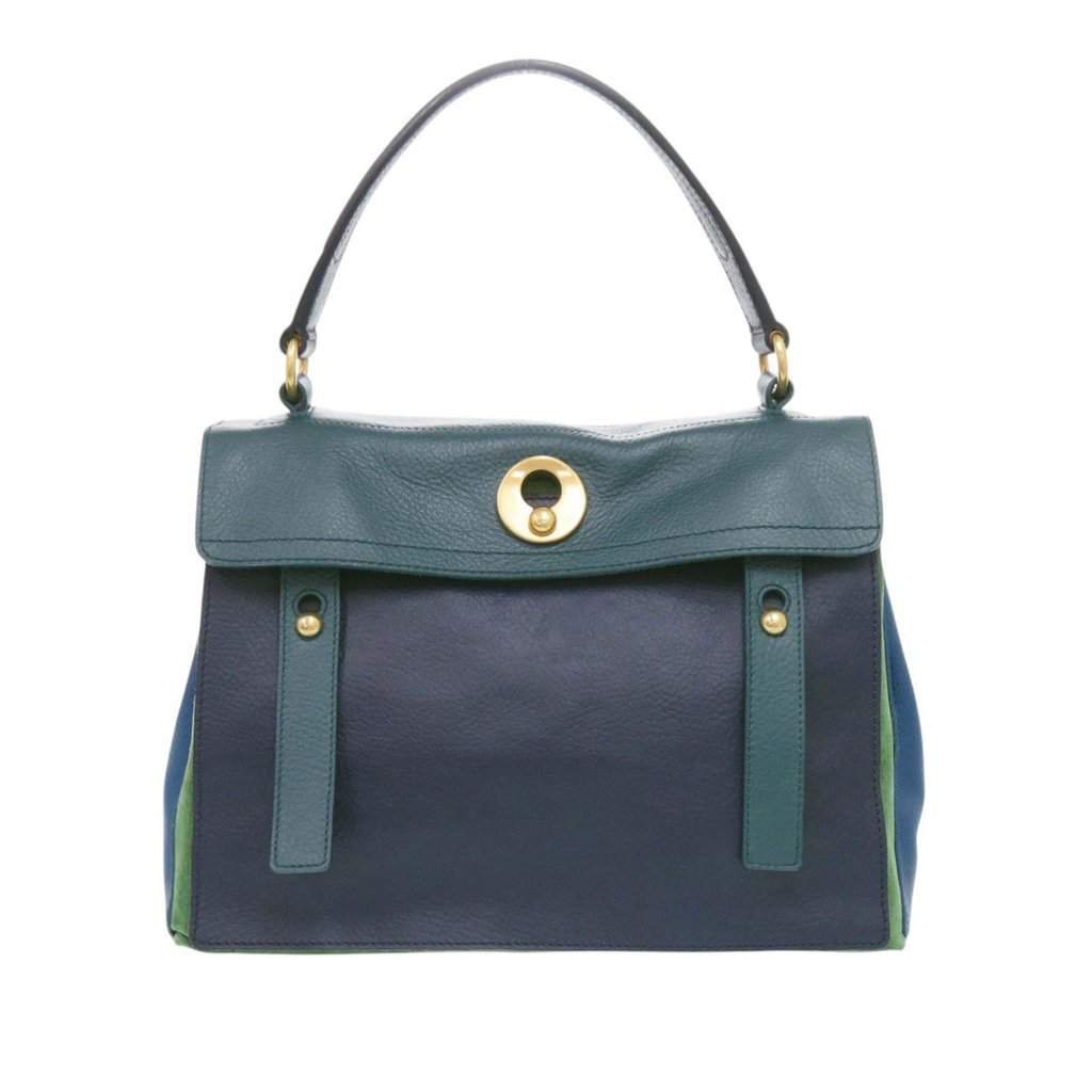 Saint Laurent Medium Tricolor Leather Muse Two Satchel Blue Leather Very good - Front View
