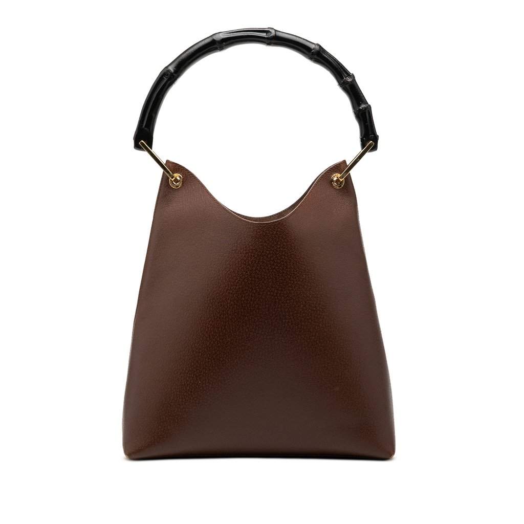 Gucci Leather Bamboo Top Handle Bag Brown Leather Very good condition - Front View