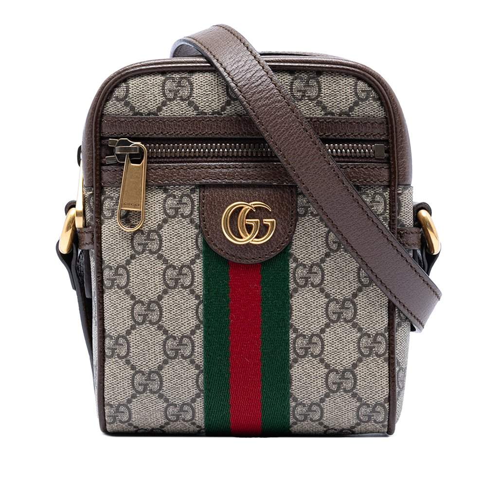 Gucci Mini GG Supreme Web Ophidia Crossbody Beige Very good condition - Front View