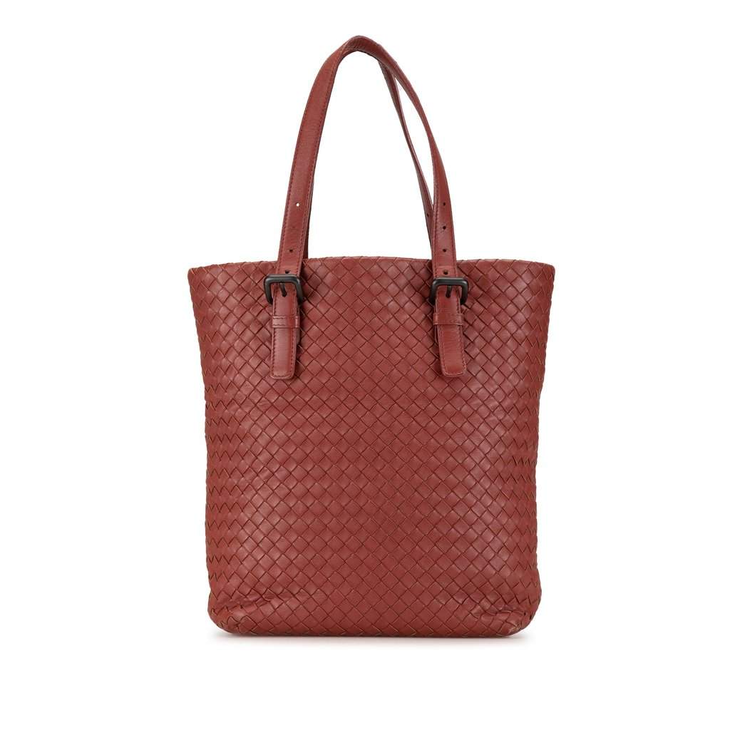 Bottega Veneta Intrecciato Tote Red Leather Good - Front View