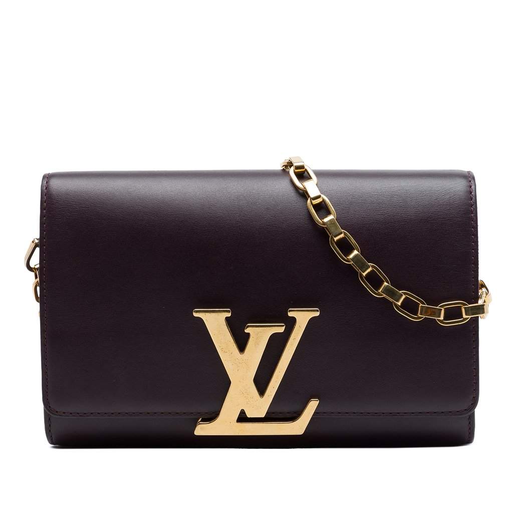 Louis Vuitton Leather Louise Chain GM Purple Leather Very good - Front View
