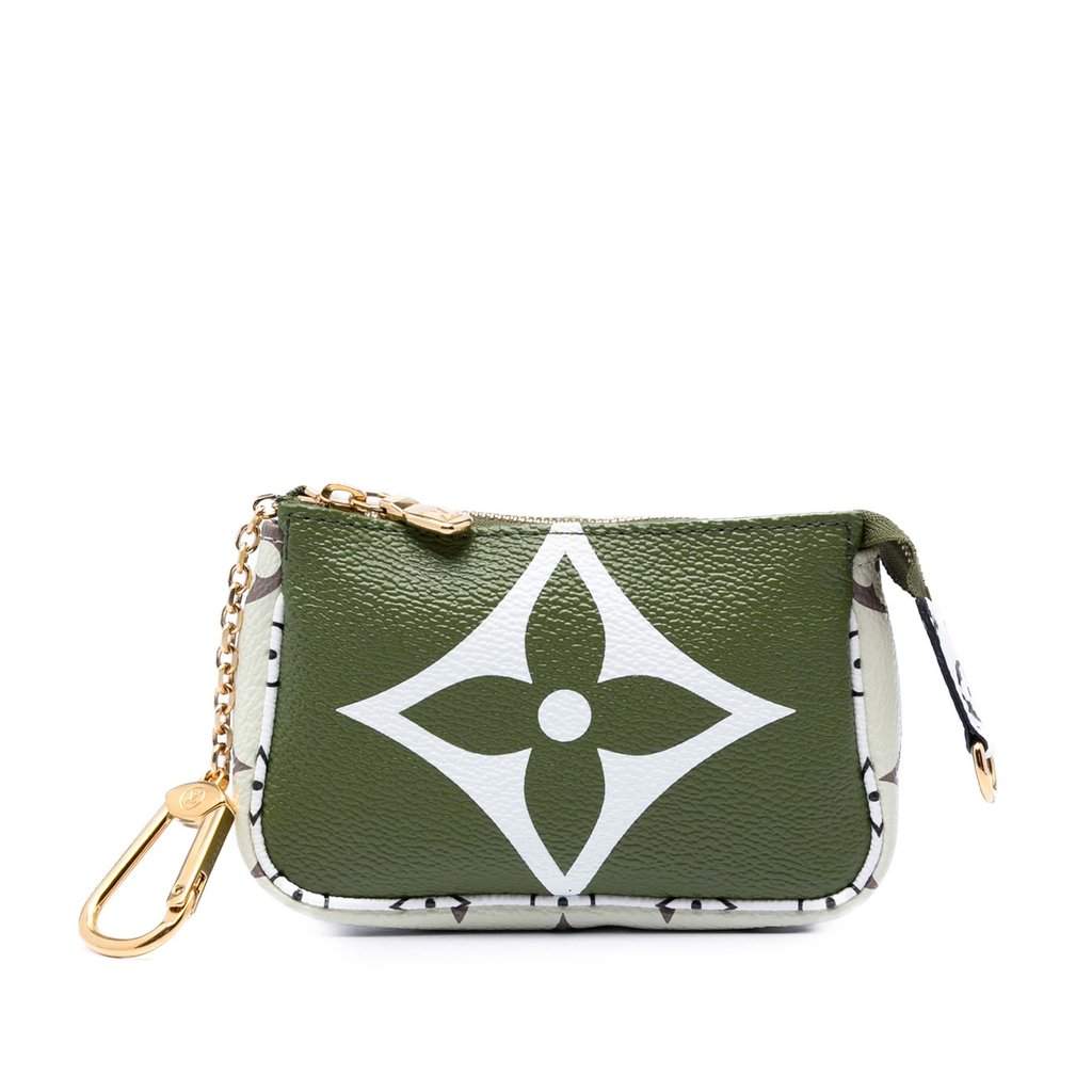 Louis Vuitton Monogram Giant Micro Pochette Accessoires Green Leather Very good condition - Front View