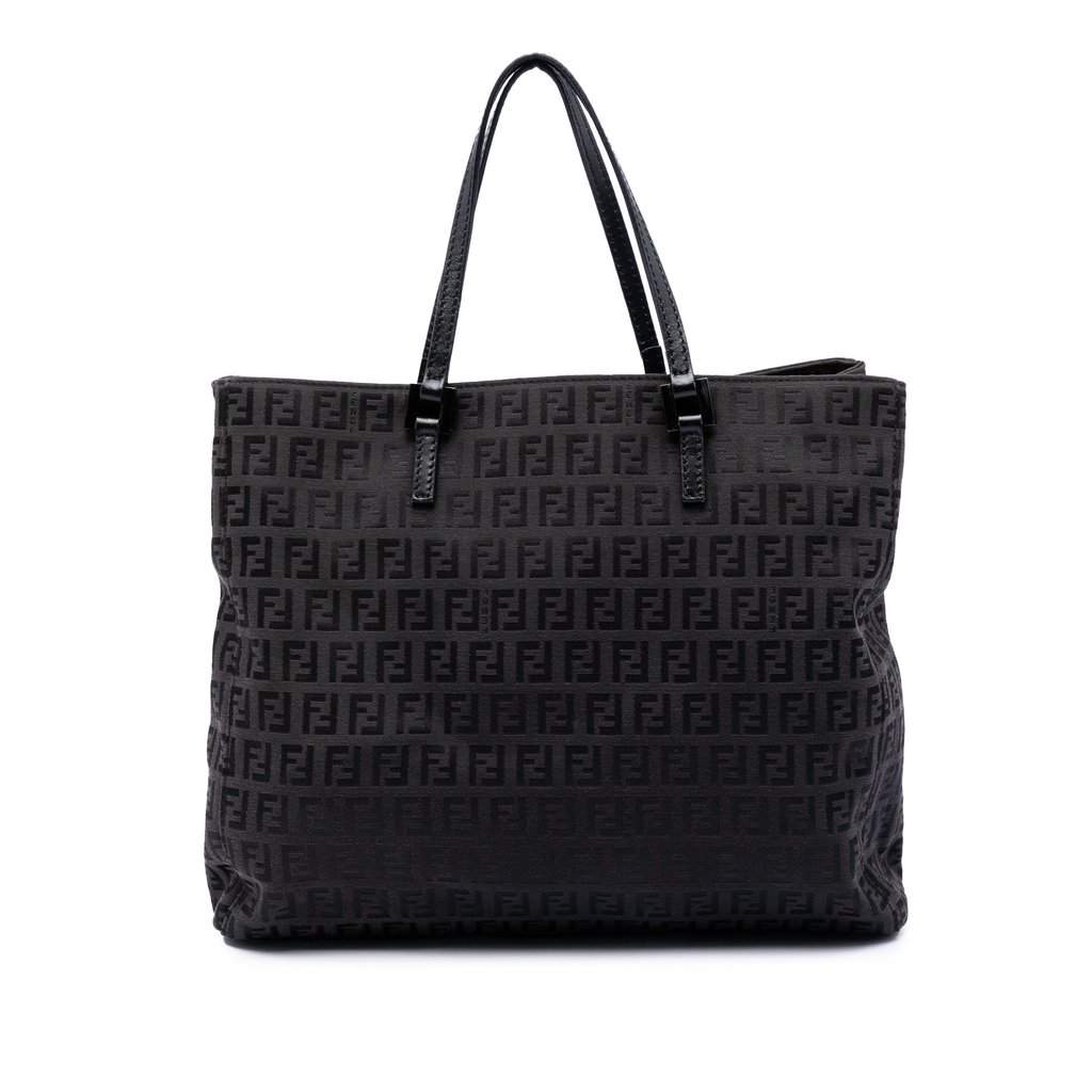 Fendi Zucchino Canvas Tote Black Very good - Front View