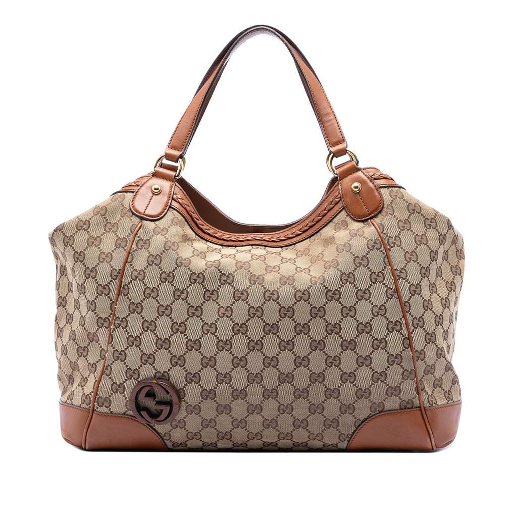 Gucci Medium GG Canvas Brick Lane Tote Beige Very good condition - Front View