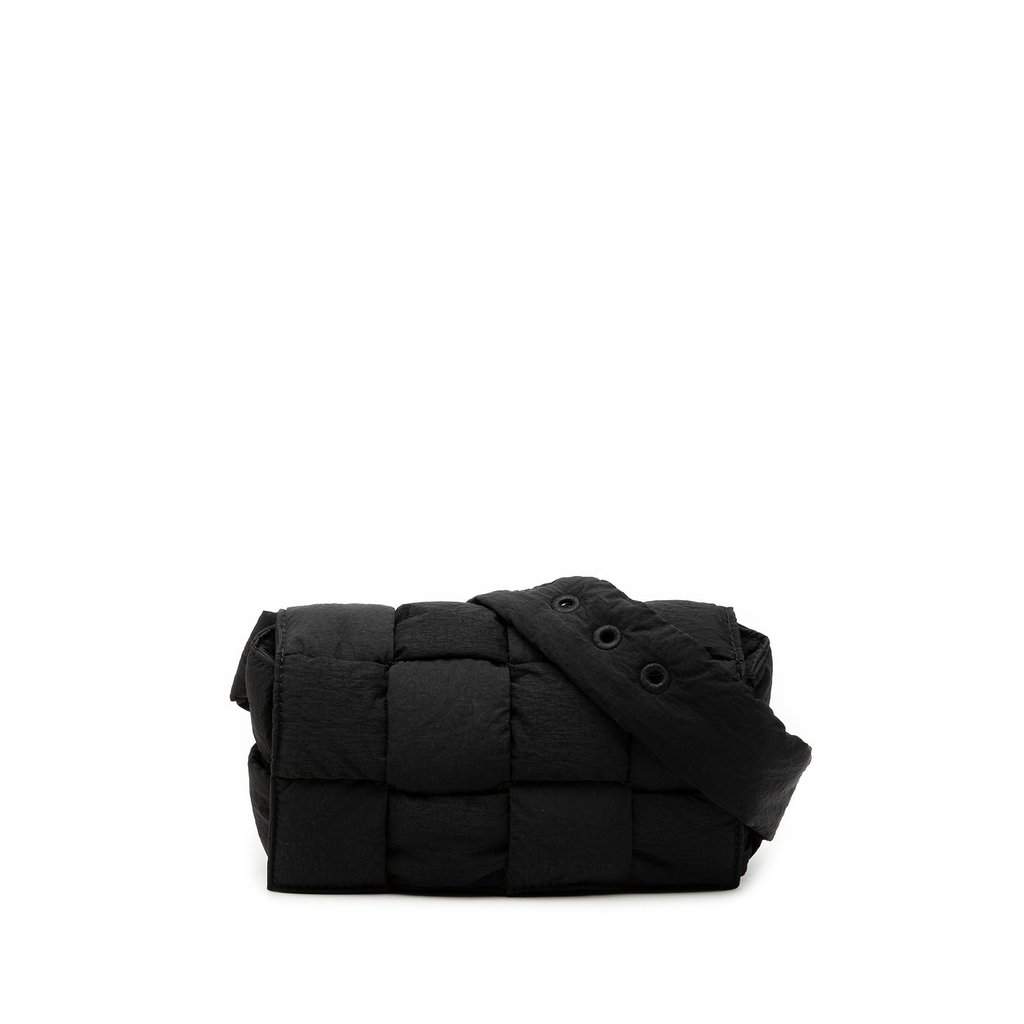 Bottega Veneta Mini Nylon Intrecciato Padded Tech Cassette Belt Bag Black Very good condition - Front View