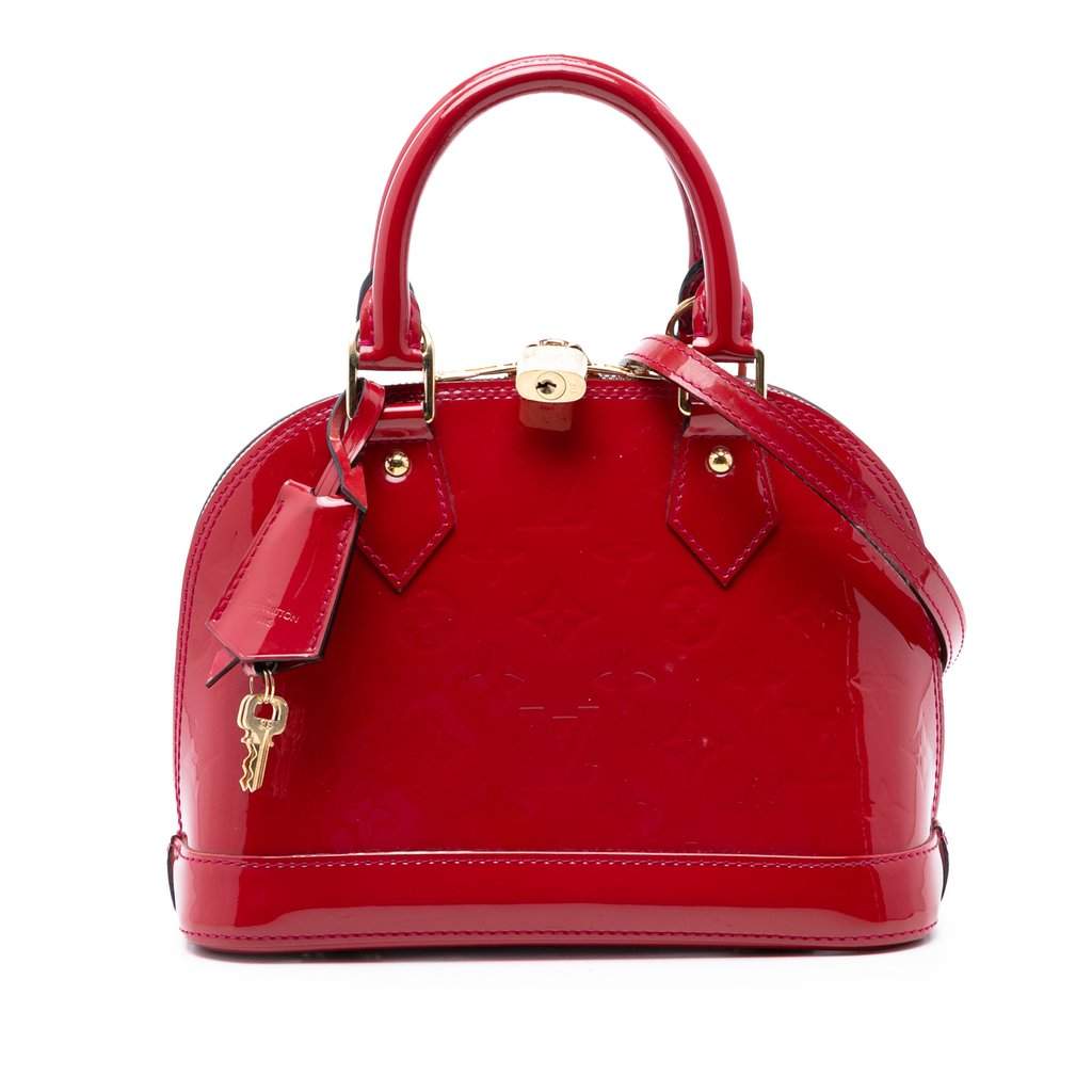 Louis Vuitton Monogram Vernis Alma BB Red Leather Very good condition - Front View