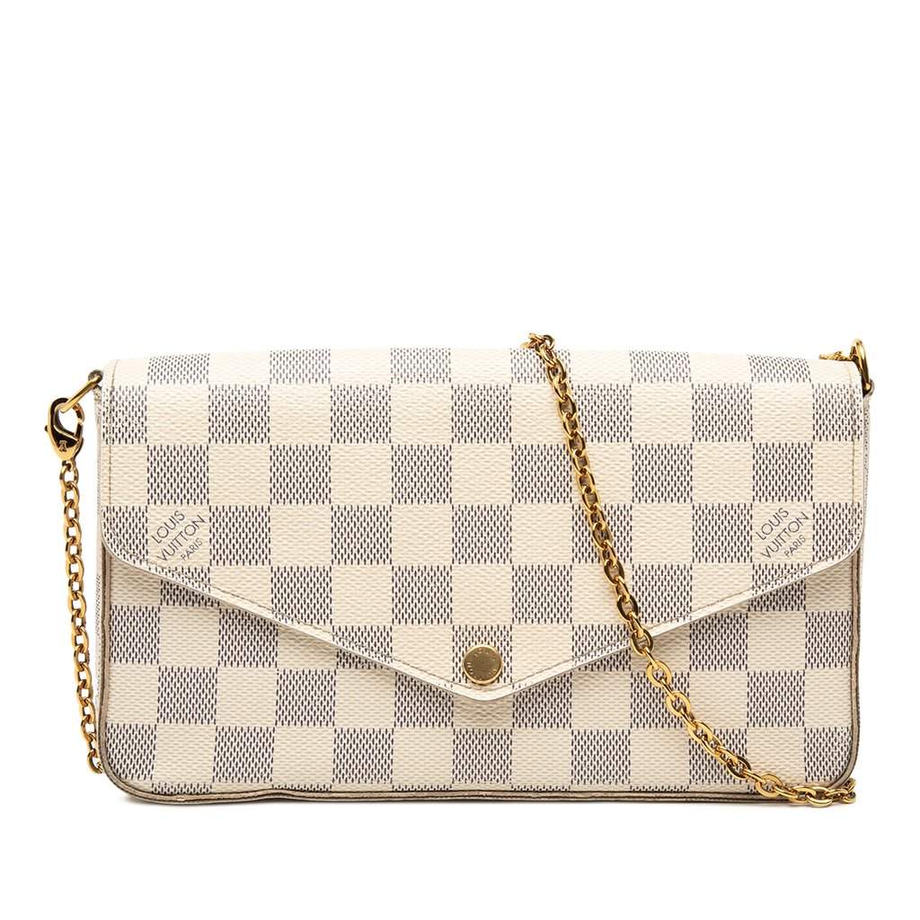 Louis Vuitton Damier Azur Pochette Felicie White Very good - Front View