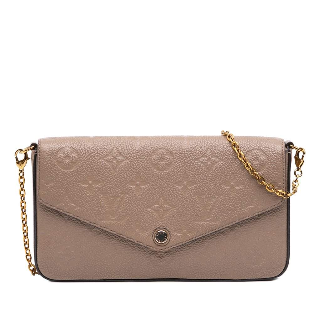 Louis Vuitton Monogram Empreinte Pochette Felicie Beige Leather Very good condition - Front View