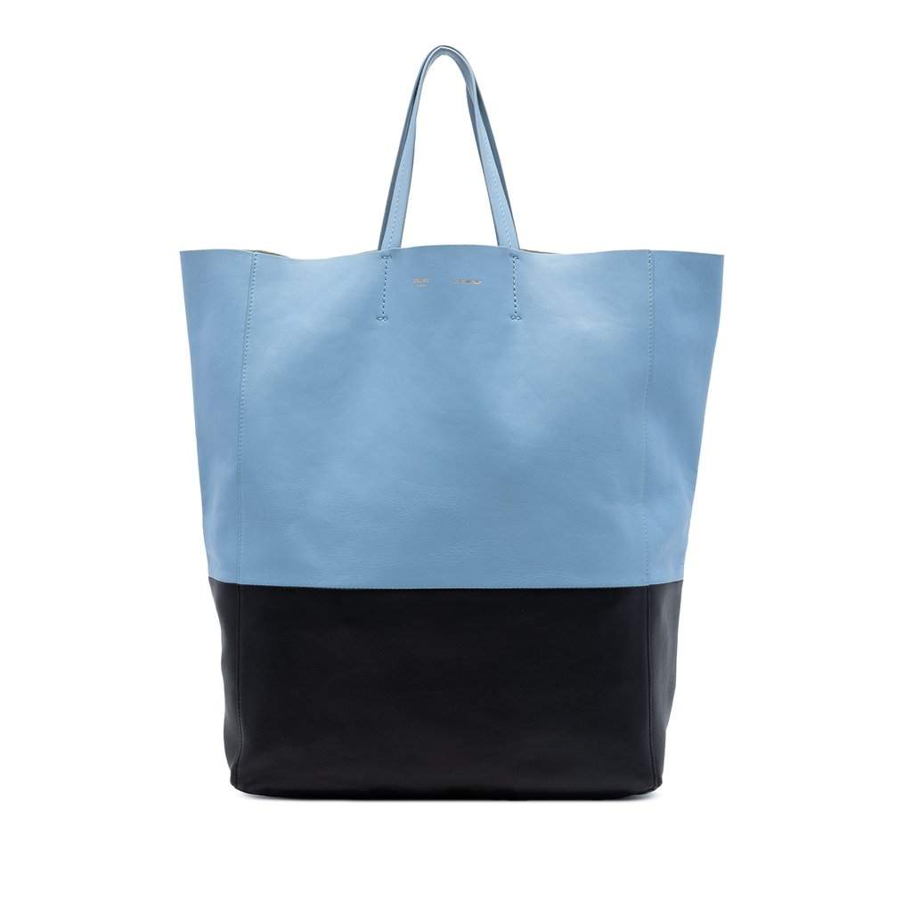Celine Bicolor Leather Vertical Cabas Tote Blue Leather Very good condition - Front View