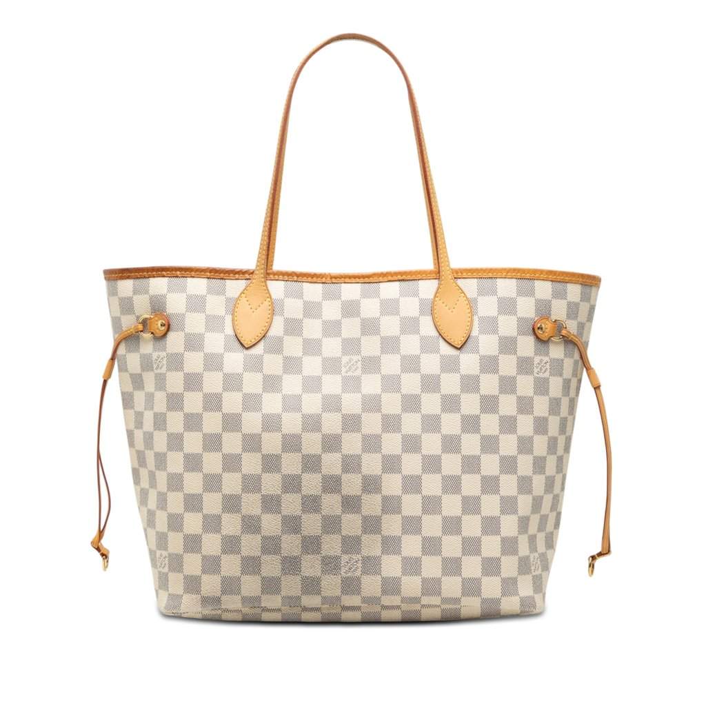Louis Vuitton Damier Azur Neverfull MM White Good condition - Front View