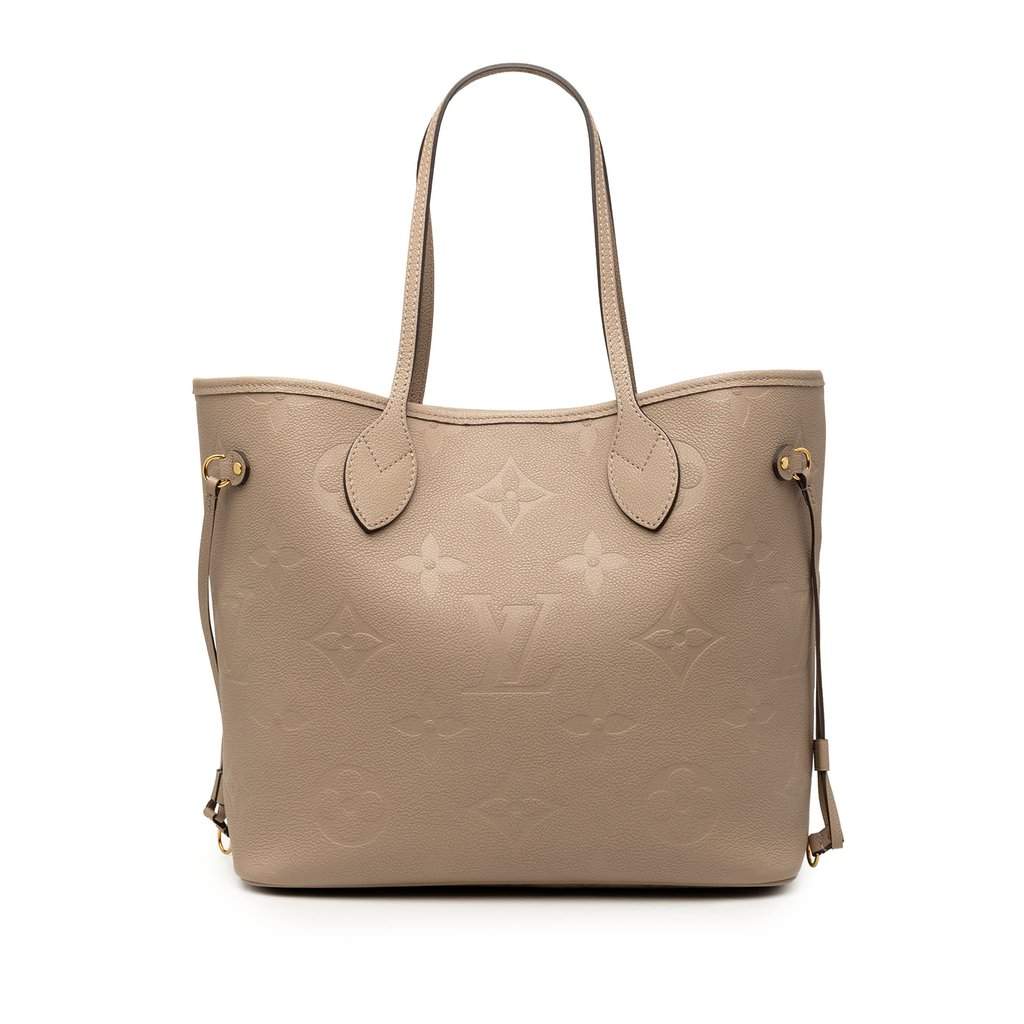 Louis Vuitton Monogram Giant Empreinte Neverfull MM Beige Leather Very good condition - Front View