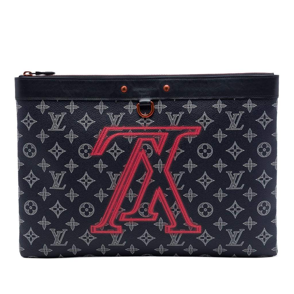 Louis Vuitton Monogram Ink Upside Down Apollo Pochette Blue Very good - Front View