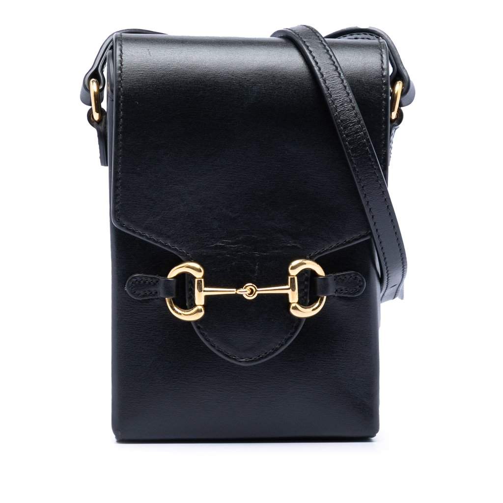 Gucci Mini Leather Horsebit 1955 Crossbody Black Leather Very good condition - Front View