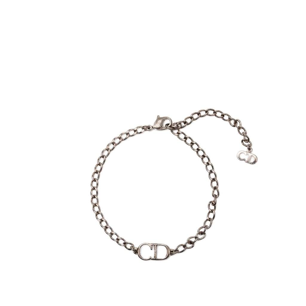 Dior Brass CD Logo Bracelet Silver Metal Very good condition - Front View