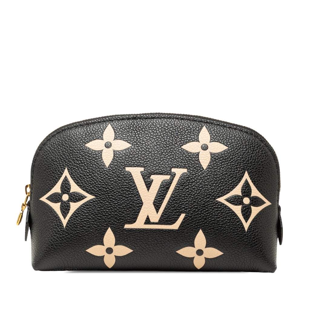 Louis Vuitton Bicolor Monogram Empreinte Cosmetic Pouch PM Black Leather Very good - Front View