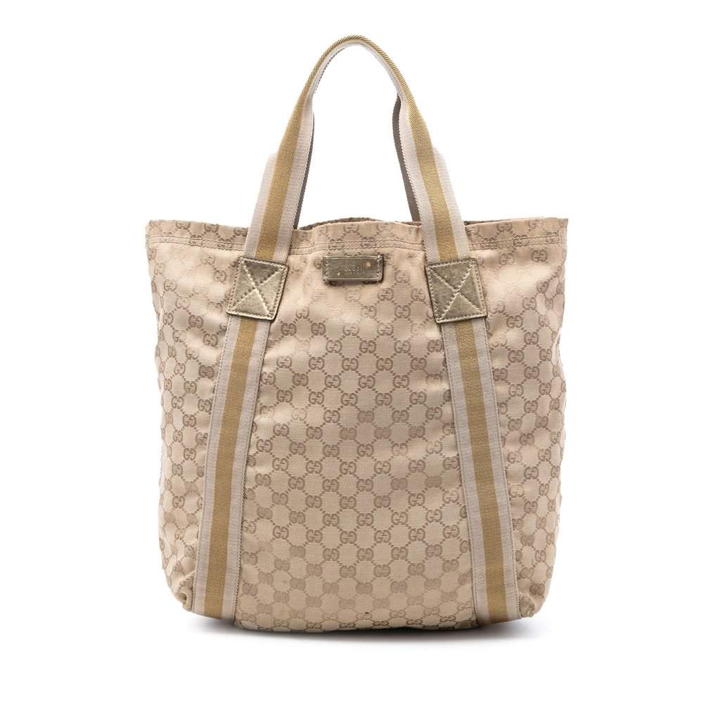 Gucci GG Canvas Web Tote Beige Very good condition - Front View