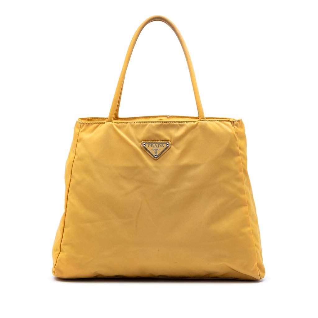 Prada Tessuto City Tote Yellow Very good - Front View