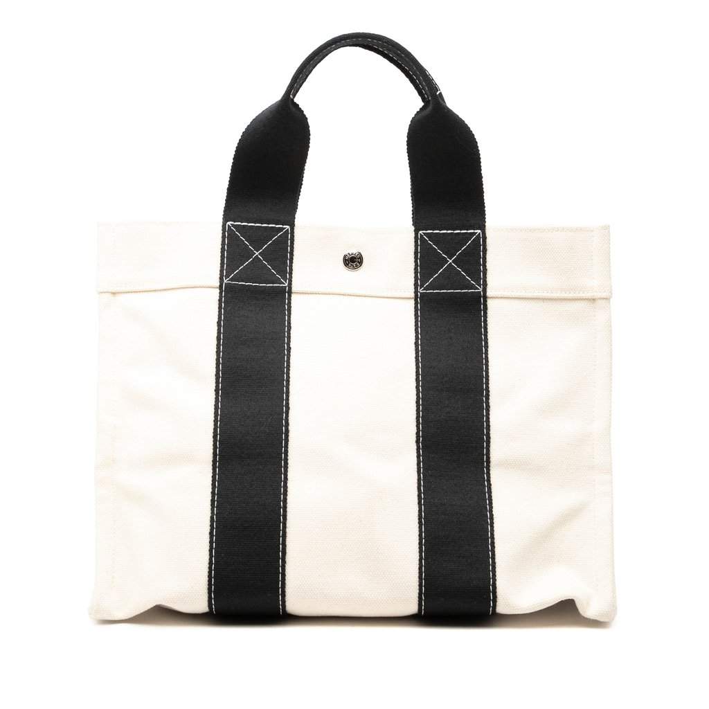 Hermès Toile Bora Bora PM Tote White Very good - Front View