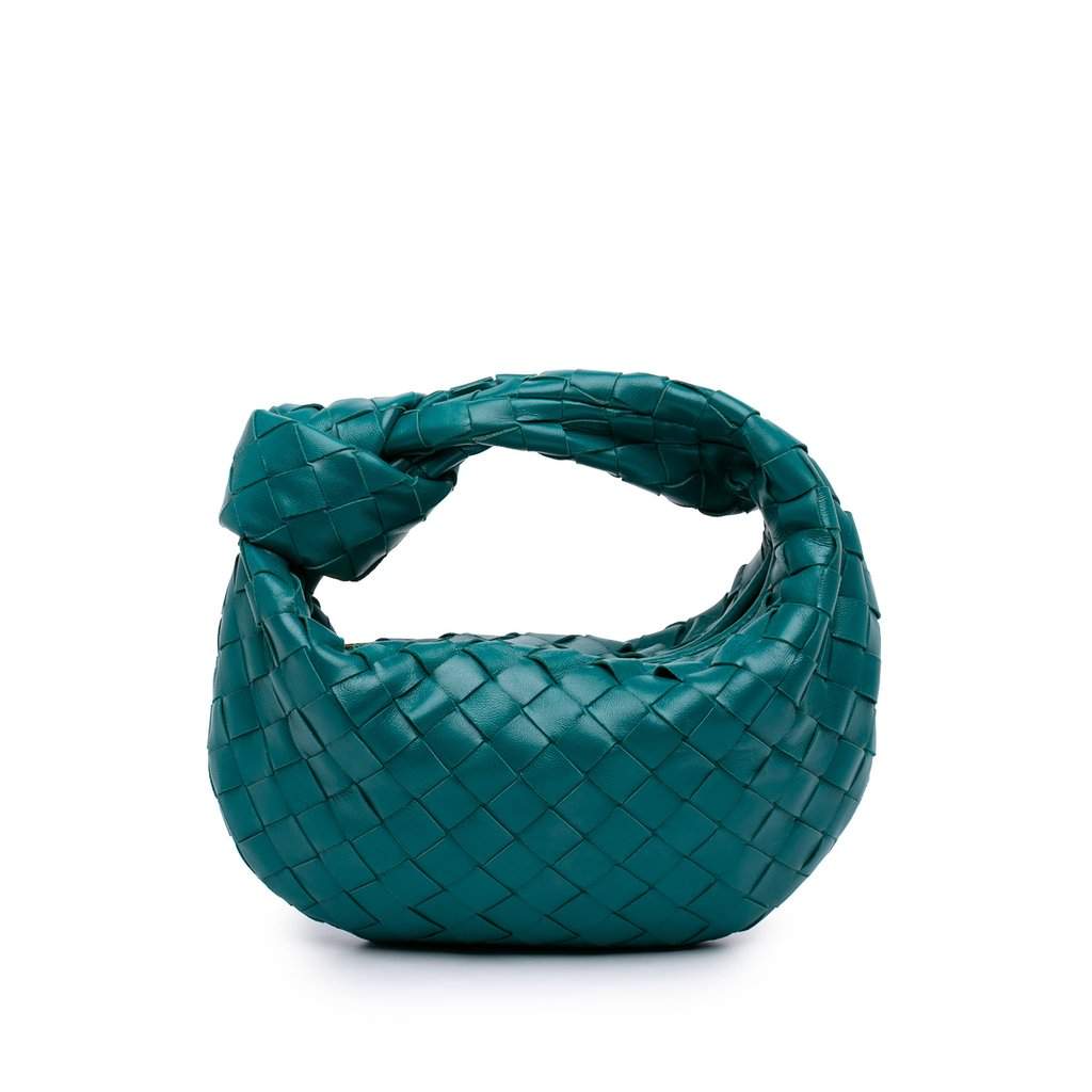 Bottega Veneta Mini Nappa Intrecciato Jodie Blue Leather Very good condition - Front View