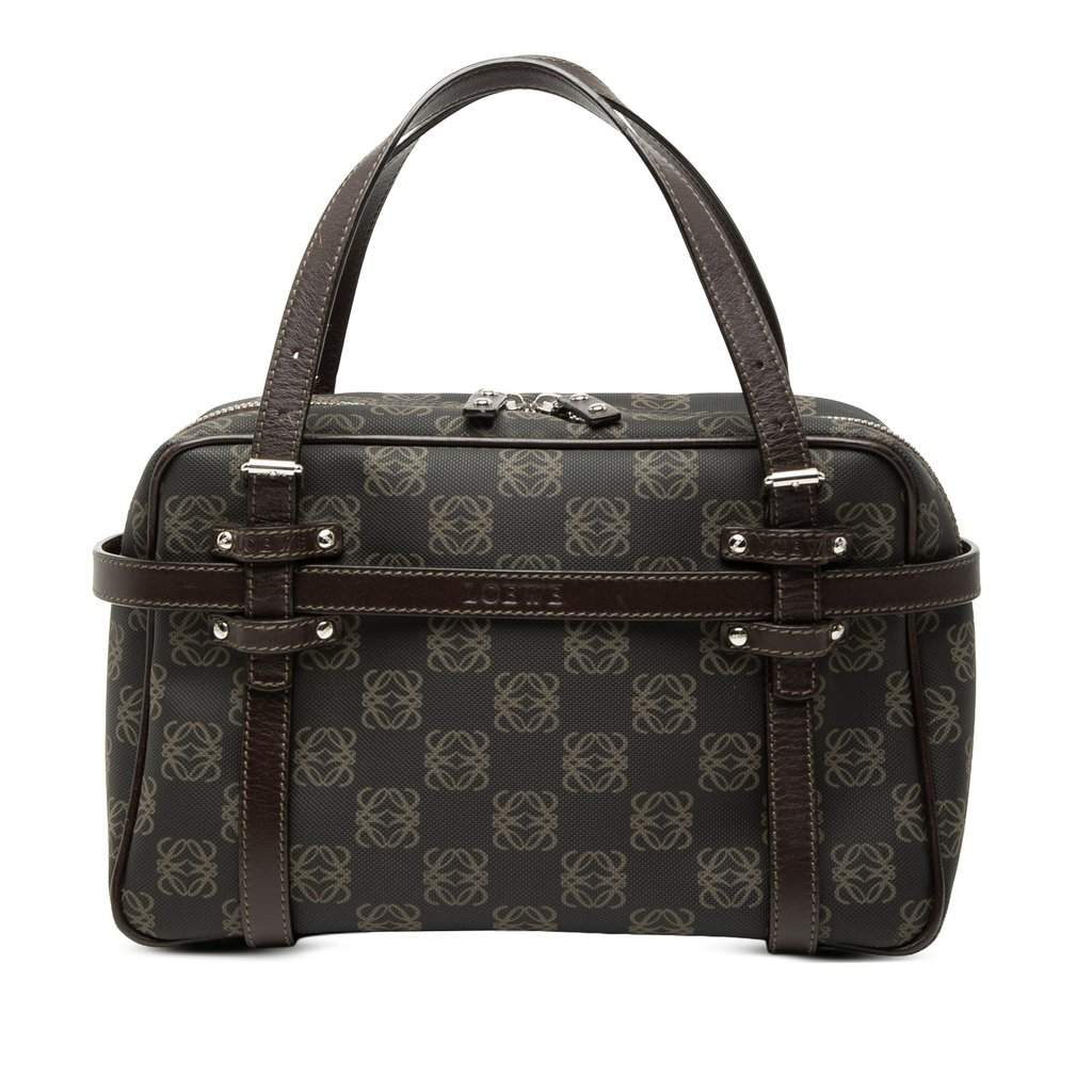 Loewe Anagram Coated Canvas Handbag Brown Very good condition - Front View