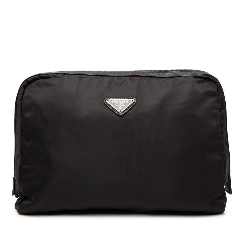 Prada Tessuto Cosmetic Pouch Black Very good condition - Front View