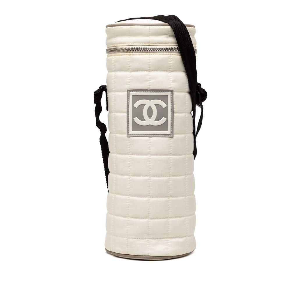 Chanel Quilted Sport Line Bottle Holder Crossbody White Very good - Front View