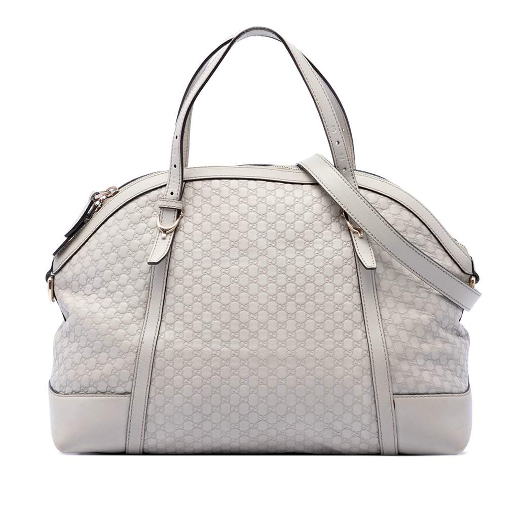 Gucci Large Microguccissima Nice Dome Satchel White Leather Very good - Front View