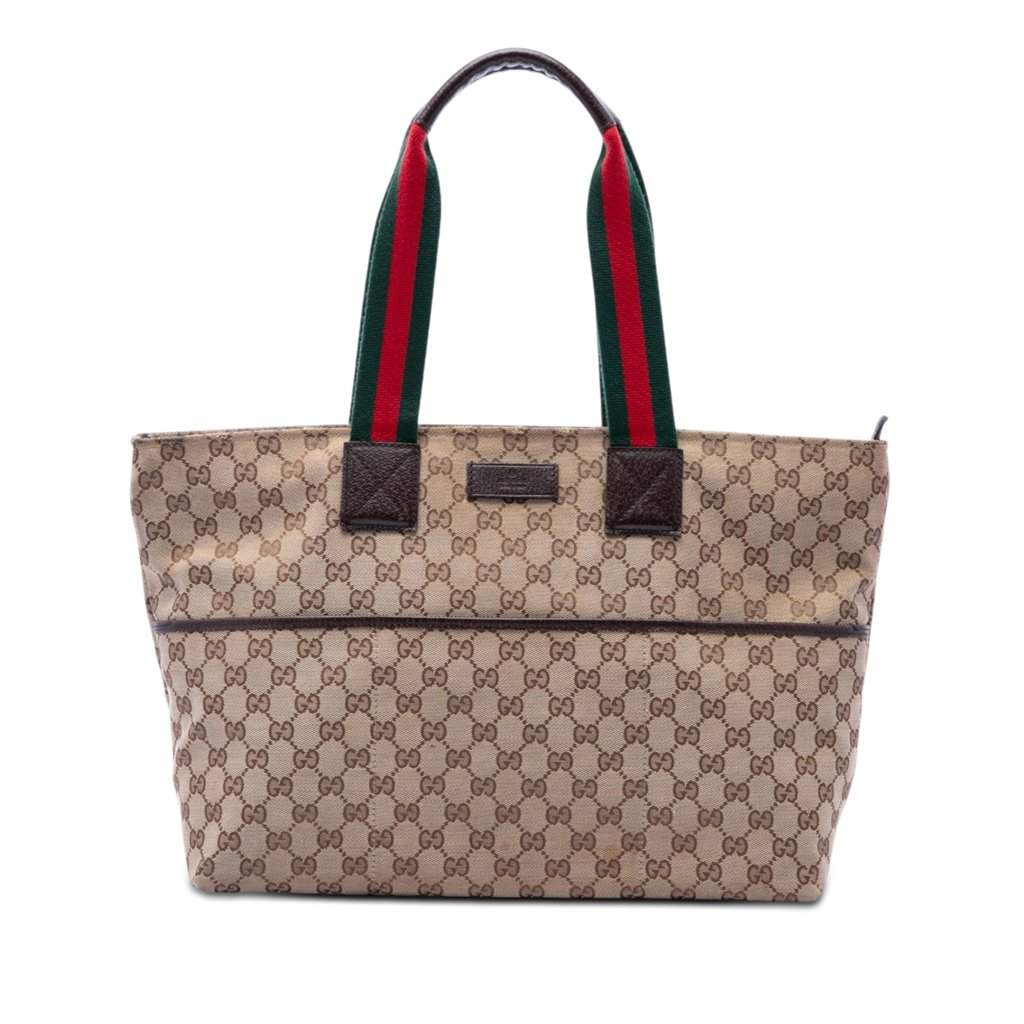 Gucci GG Canvas Web Tote Beige Very good condition - Front View
