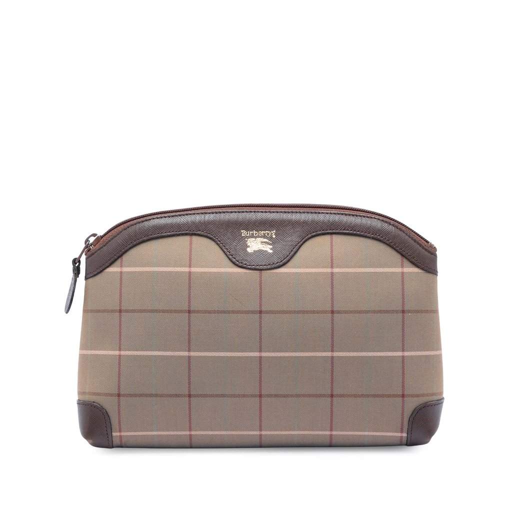 Burberry Vintage Check Canvas Clutch Brown Very good condition - Front View