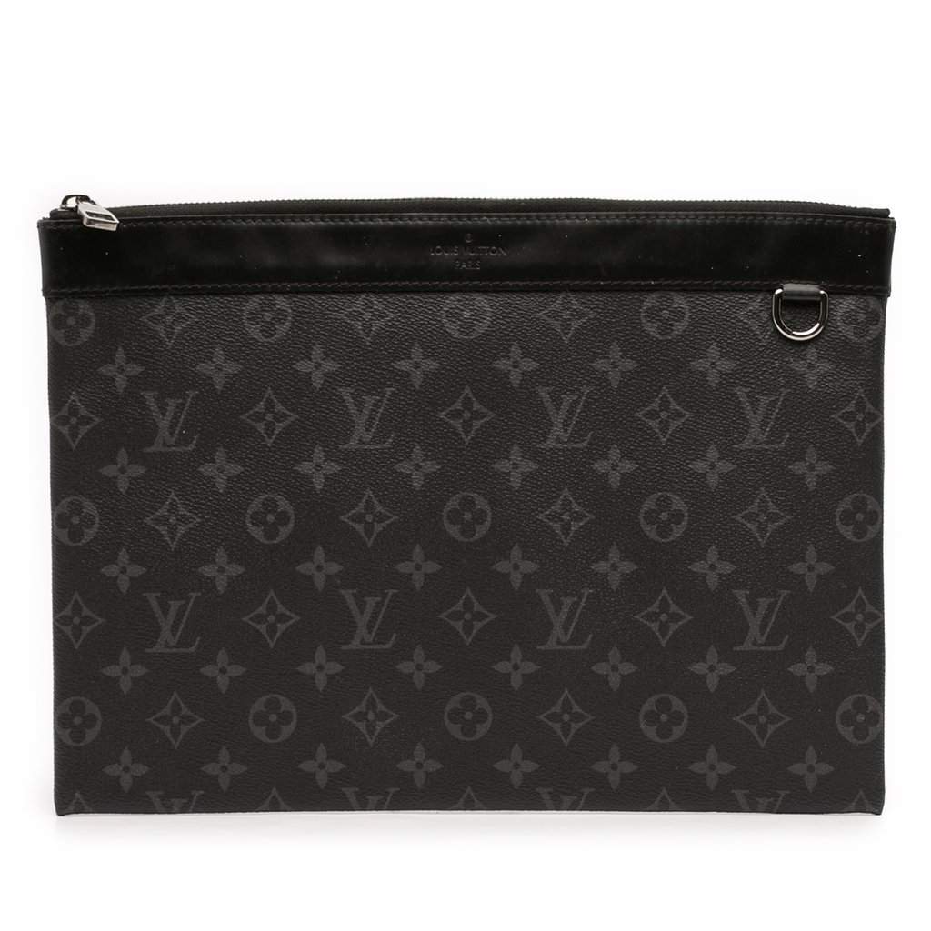 Louis Vuitton Monogram Eclipse Discovery Pochette GM Black Very good condition - Front View