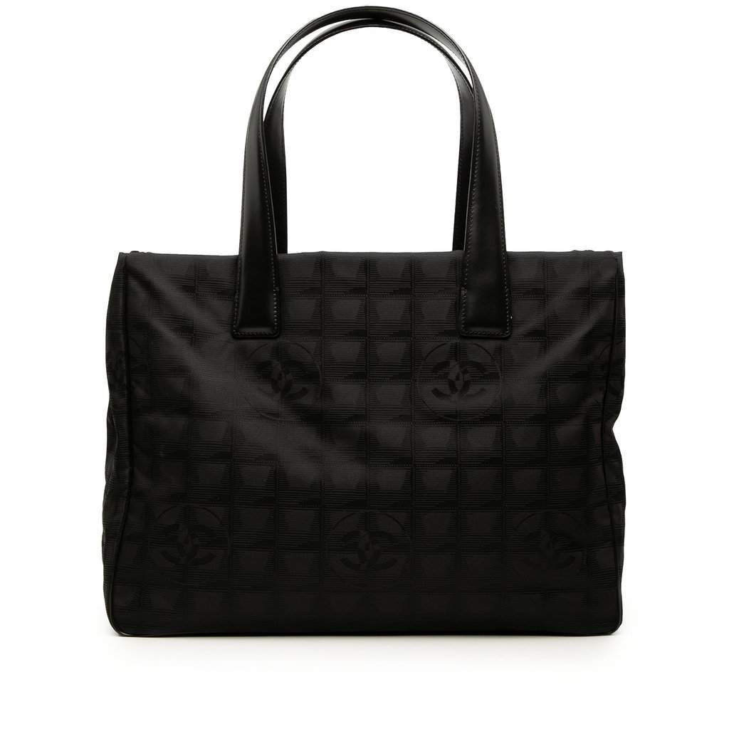 Chanel New Travel Line Nylon Tote Black Very good - Front View