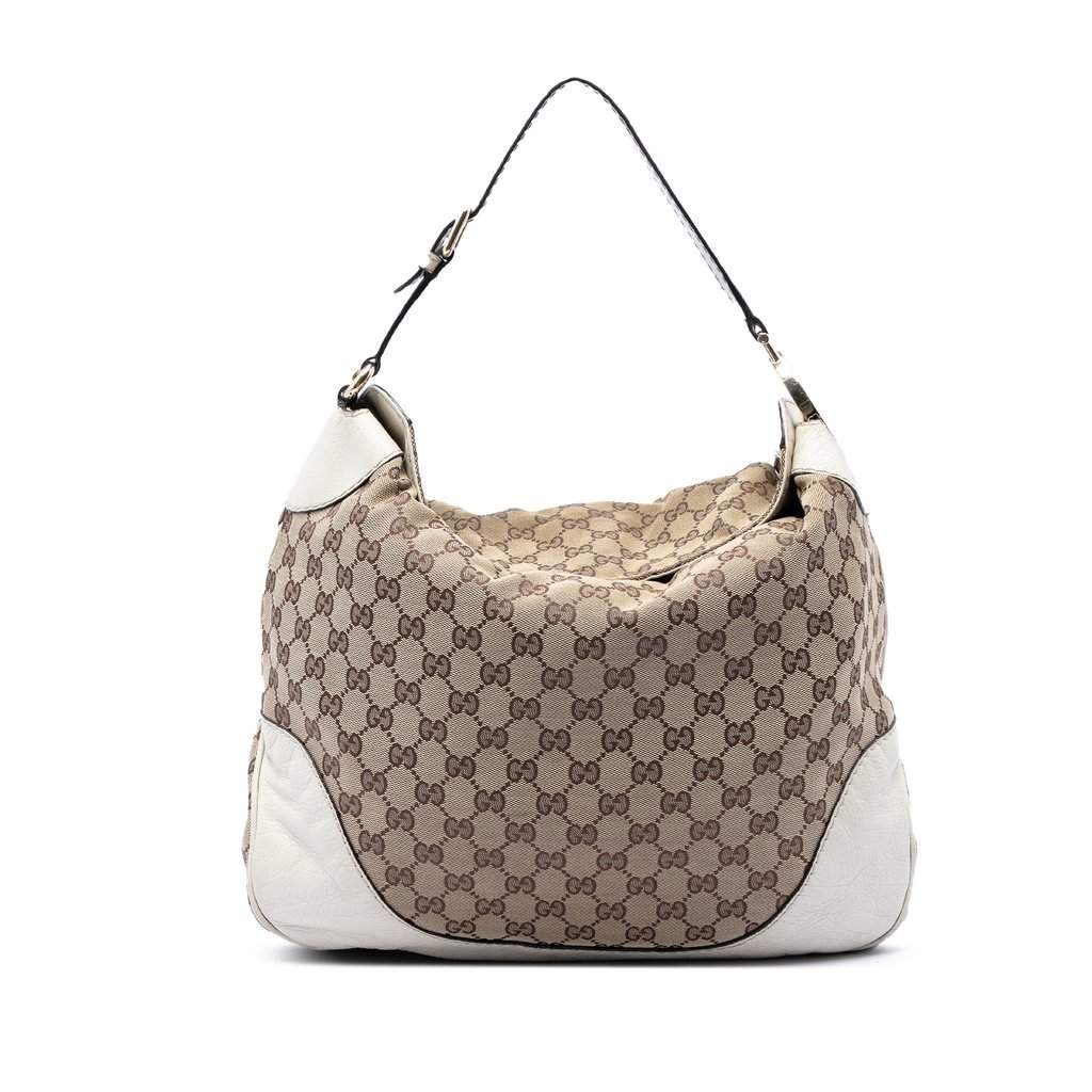 Gucci GG Canvas Charlotte Hobo Beige Very good - Front View