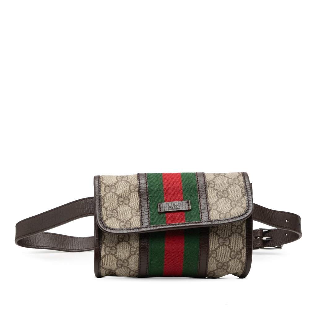 Gucci GG Supreme Web Belt Bag Beige Good condition - Front View