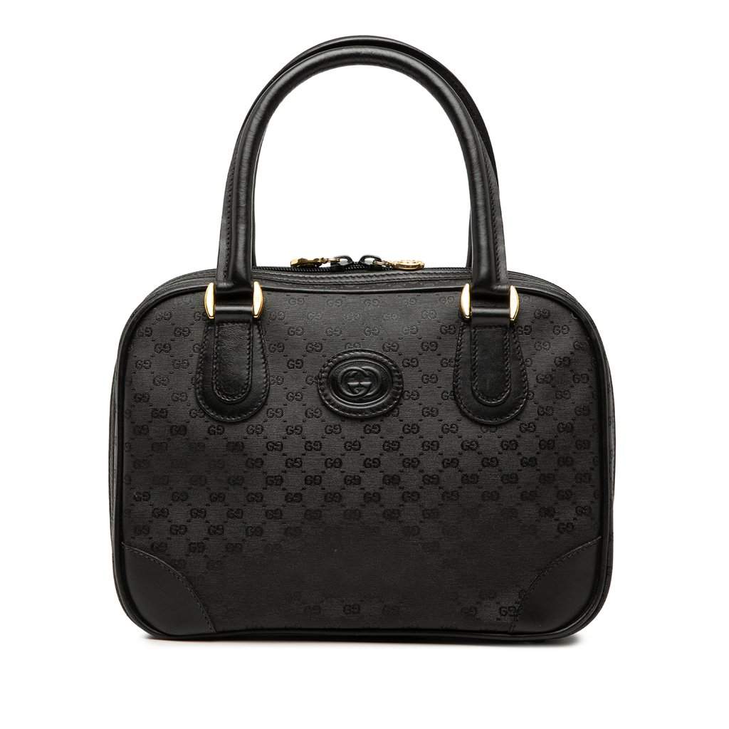 Gucci Micro GG Supreme Handbag Black Very good condition - Front View