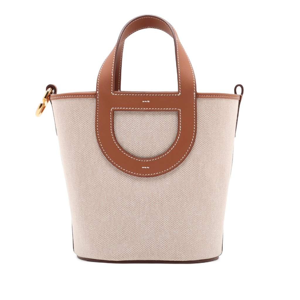 Hermès Toile and Swift In the Loop 18 Beige Very good condition - Front View