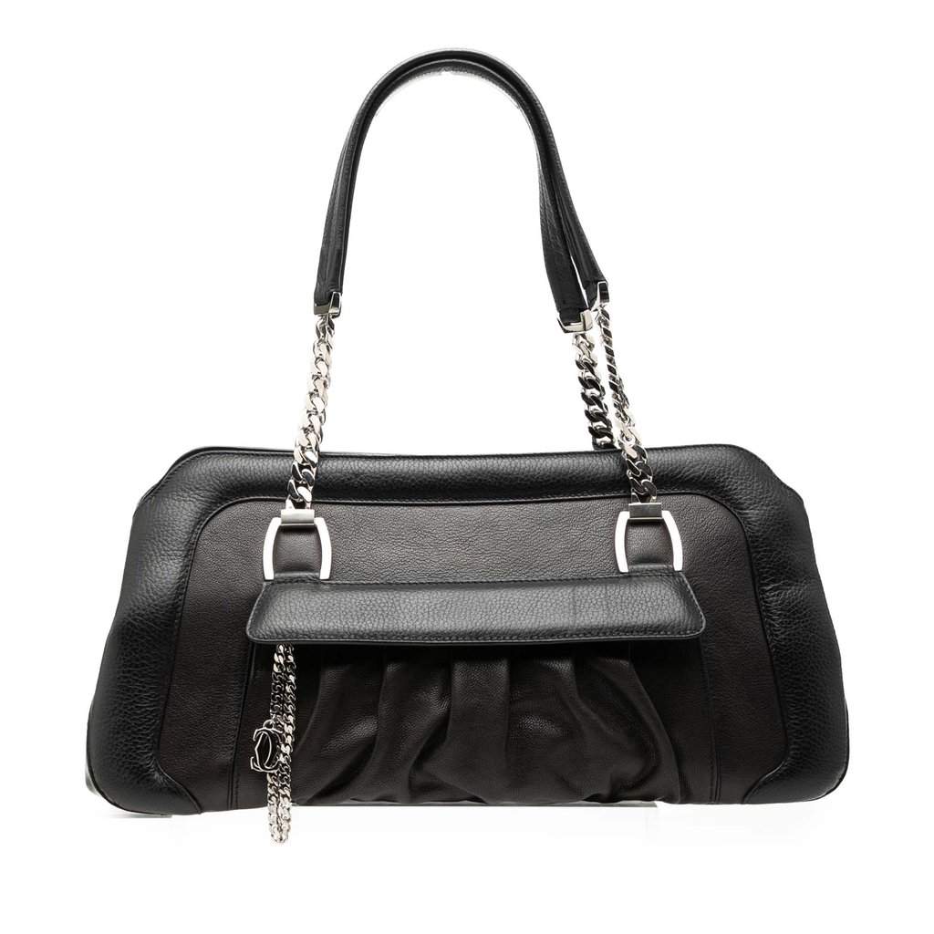 Cartier Leather La Dona Shoulder Bag Black Leather Very good - Front View
