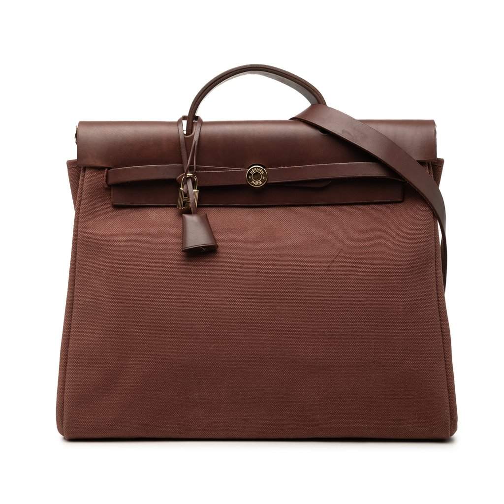 Hermès Toile Herbag GM Brown Very good - Front View
