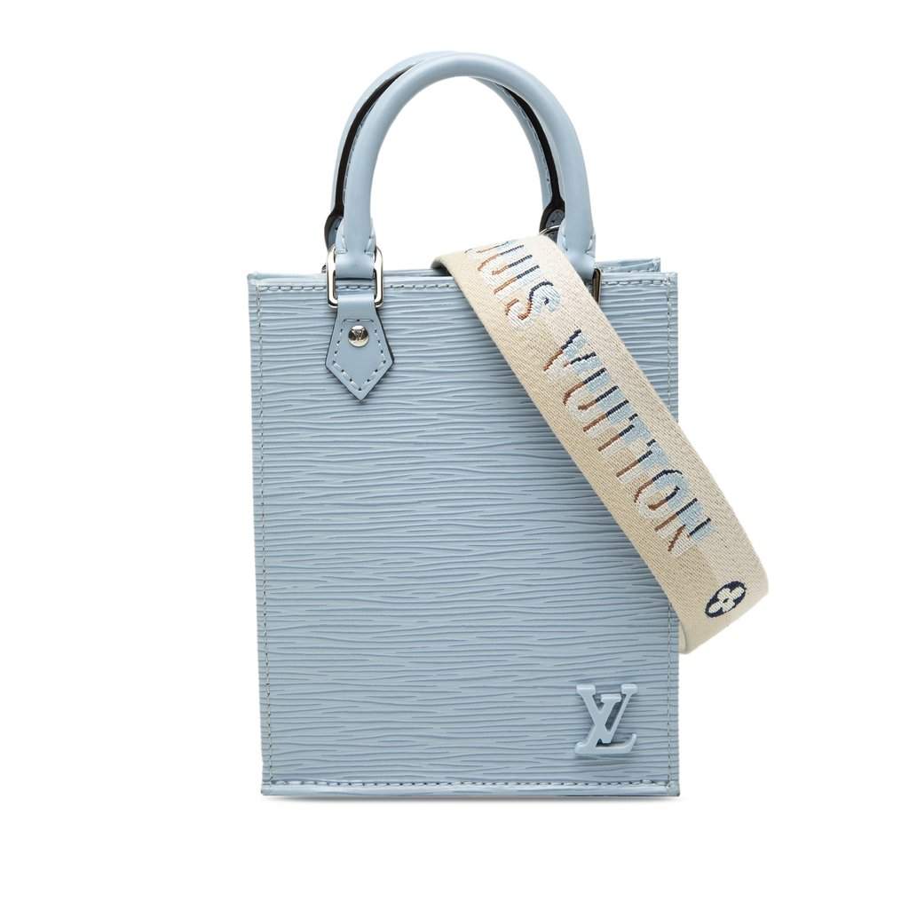 Louis Vuitton Epi Petit Sac Plat Blue Leather Very good condition - Front View