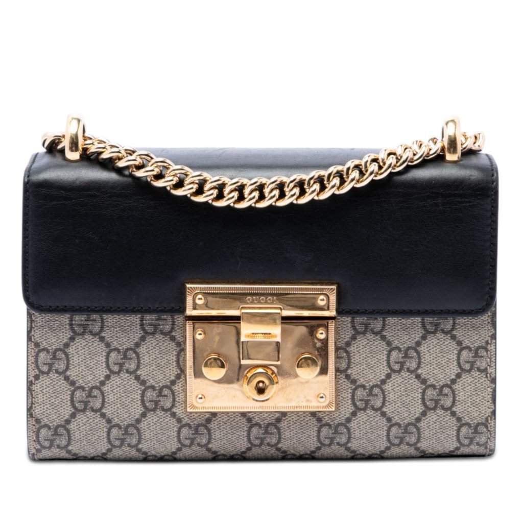 Gucci Small GG Supreme Padlock Crossbody Beige Very good - Front View