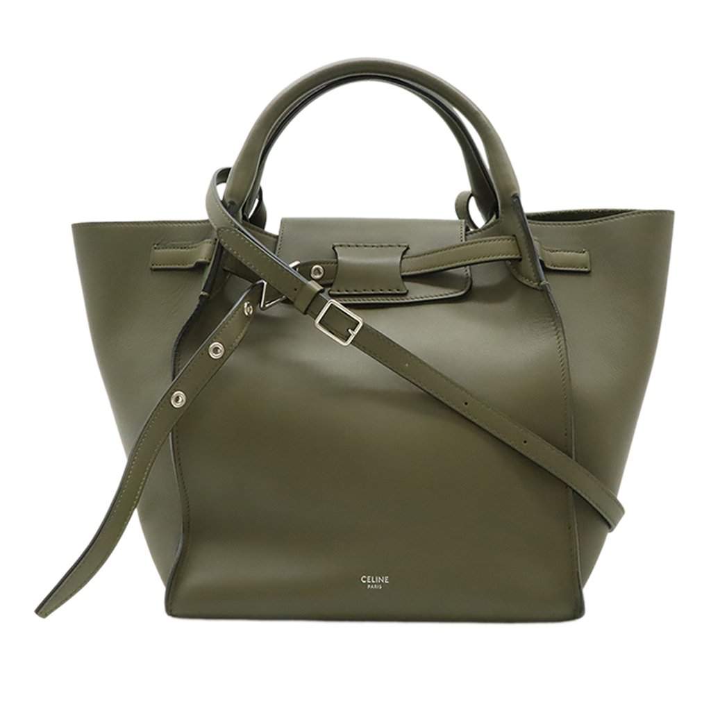 Celine Small Smooth Calfskin Big Bag Green Leather Very good condition - Front View