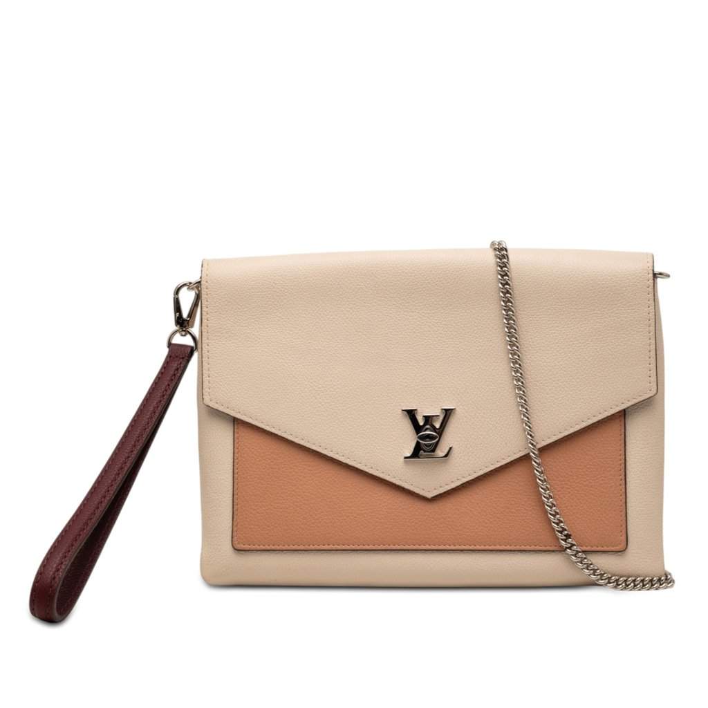 Louis Vuitton Bicolor Leather MyLockMe Chain Pochette Beige Leather Very good - Front View