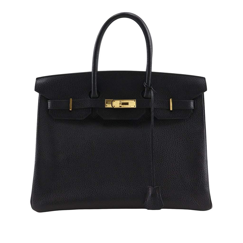 Hermès Fjord Birkin Retourne 35 Black Leather Very good - Front View